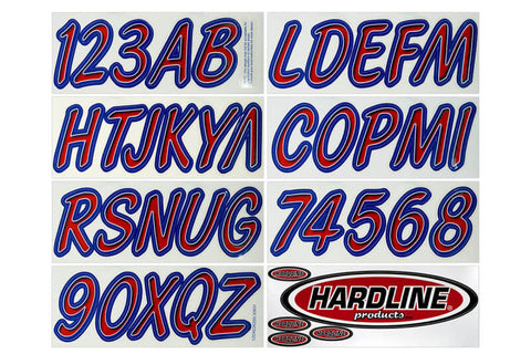 Hardline Boat Lettering Registration Kit 3 in. - 400 Red/Purple - REPUG400