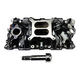 Edelbrock Chevy SB Performer EPS Manifold w/ Oil Fill Tube - Black Plasma - 2703-BP