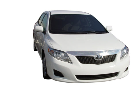 AVS 09-10 Toyota Corolla (Grille Fascia Mount) Aeroskin Low Profile Hood Shield - Chrome - 620010