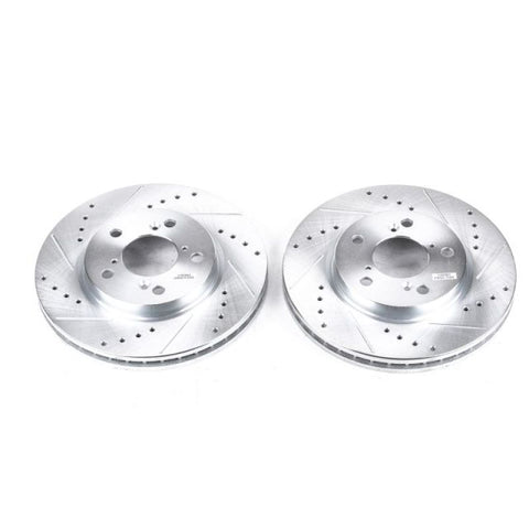 Power Stop 05-10 Honda Odyssey Front Evolution Drilled & Slotted Rotors - Pair - JBR989XPR