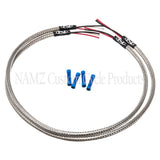 NAMZ Turn Signal Harness 24in. (SS Braided & Clear Coated - For Triple Tree Mounted Signals) - NTSH-2402