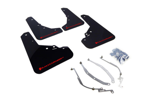 Rally Armor 12-18 Fiat 500 (Pop/Sport/Lounge/Abarth) Black UR Mud Flap w/ Red Logo - MF25-UR-BLK/RD