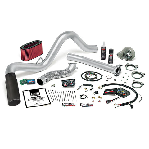 Banks Power 95.5-97 Ford 7.3L Man Stinger-Plus System - SS Single Exhaust w/ Black Tip - 48560-B