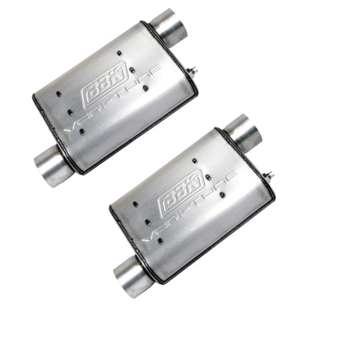 BBK 87-93 Mustang GT Cat Back Kit Varitune Mufflers - Aluminized turn downs - 3002