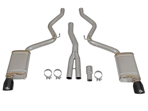 aFe MACHForce XP Exhausts Cat-Back SS-304 EXH w/ Black Tips 15-16 Ford Mustang EcoBoost 2.3L (t) - 49-33084-B