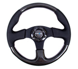 NRG Carbon Fiber Steering Wheel (315mm) Leather Trim w/Black Stitching - ST-310CFBS
