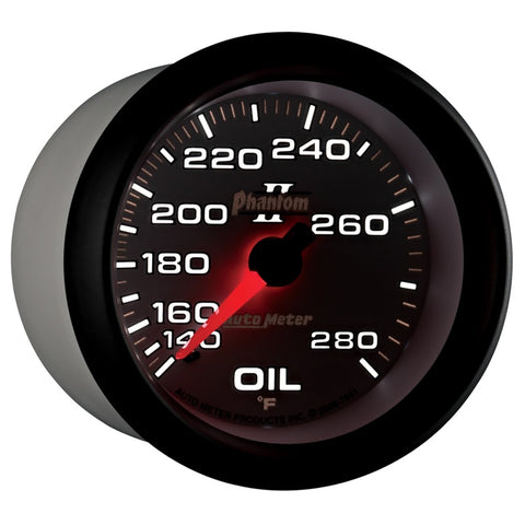 AutoMeter Gauge Oil Temp 2-5/8in. 140-280 Deg. F Mechanical Phantom II - 7841