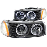 ANZO 1999-2006 GMC Sierra 1500 Projector Headlights w/ Halo Black - 111192