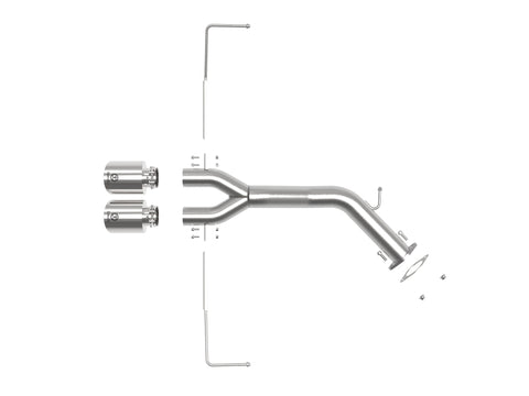 aFe Takeda 3in-2.5in 304 SS Axle-Back Exhaust w/Polished Tip 19-20 Hyundai Veloster I4-1.6L(t) - 49-37012-P
