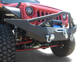 DV8 Offroad 07-18 Jeep Wrangler JK/JL FS-10 Full Length Steel Front Bumper w/ Skid Plate - FBSHTB-10