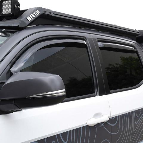 Westin 2016-2018 Toyota Tacoma Double Cab 4dr In-Channel Wind Deflector 4pc - Smoke - 72-88433