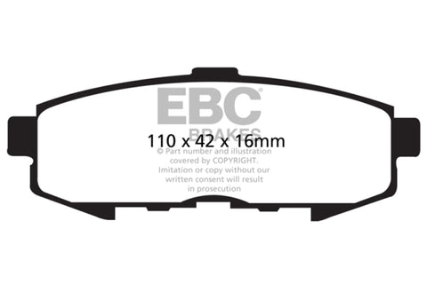 EBC 04-06 Mazda MPV 3.0 Greenstuff Rear Brake Pads - DP61733