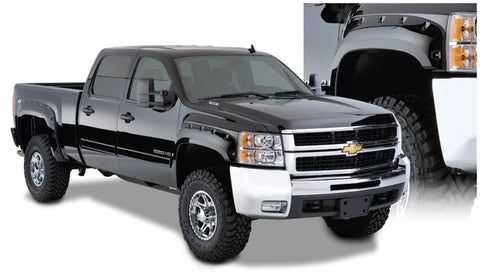 Bushwacker 07-13 Chevy Silverado 1500 Fleetside Cutout Style Flares 4pc 78.7/97.6in Bed - Black - 40949-02