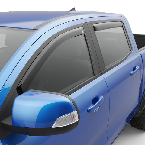 EGR 19+ Ford Ranger Crew Cab In-Channel Window Visors - Dark Smoke - Set of 4 (573551) - 573551
