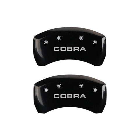 MGP Rear set 2 Caliper Covers Engraved Rear Cobra Black finish silver ch - 10010RCOBBK