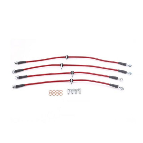 Power Stop 02-05 Honda Civic Front & Rear SS Braided Brake Hose Kit - BH00072