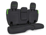 PRP Jeep Wrangler JL Rear Bench CoversU - 4 door with Armrest - Black/Green - B044-06