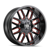 Mayhem 8107 Cogent 20x9 / 5x139.7 BP / 0mm Offset / 110mm Hub Black w/ Prism Red Wheel - 8107-2997BTR