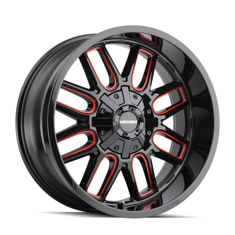 Mayhem 8107 Cogent 17x9 / 5x127 BP / -12mm Offset / 87.1mm Hub Black w/ Prism Red Wheel - 8107-7952BTR