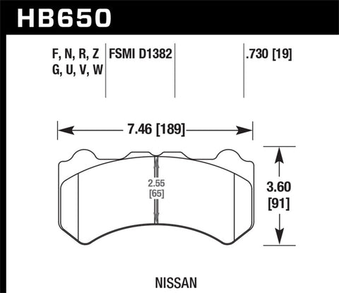 Hawk 09-11 Nissan GT-R HPS Street Front Brake Pads - HB650F.730