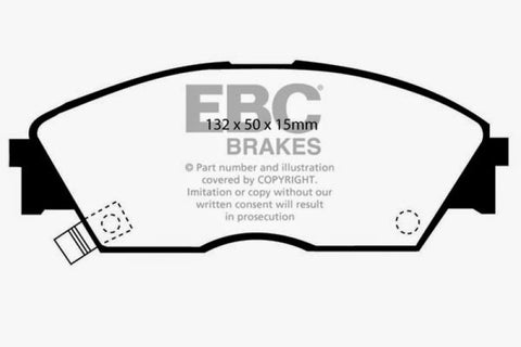 EBC 90-92 Honda Civic CRX 1.6 Si Redstuff Front Brake Pads - DP3706C