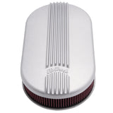 Edelbrock Air Cleaner Classic Series Oval Aluminum 17 5In X 9 35In X 4 45In Dual Carburetor - 41199