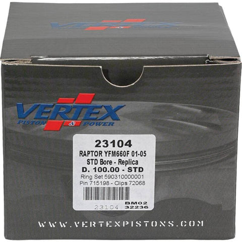 Vertex Piston 02-08 Yamaha YFM 660 F Grizzly 4x4 660cc Cast Replica Piston Kit - 23104