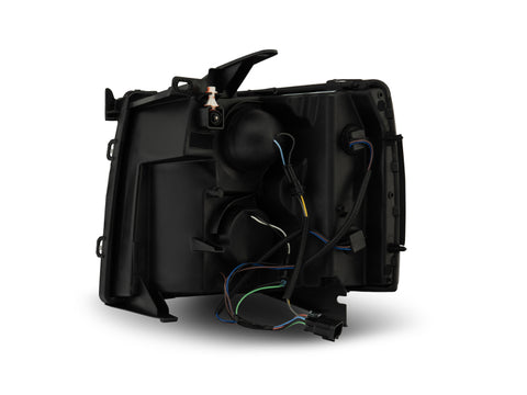 Raxiom 07-13 Silverado 1500 Super White LED Halo Projector Headlights- Black Housing (Clear Lens) - S112717