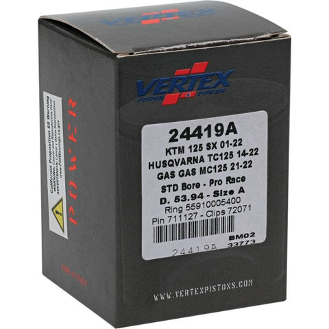 Vertex Piston 01-16 KTM 125 EXC 125cc Forged Pro Race Piston Kit - 24419A