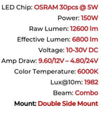 Go Rhino Xplor Blackout Combo Series Sgl Row LED Light Bar w/Amber (Side/Track Mount) 39.5in. - Blk - 754004012CSS