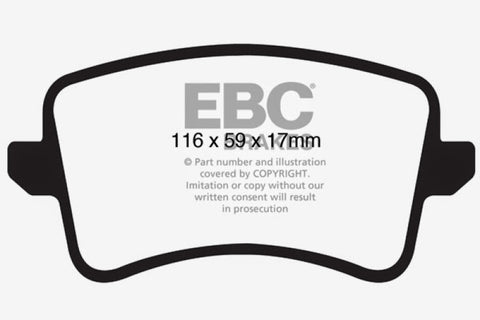 EBC 09-11 Audi A4 2.0 Turbo Ultimax2 Rear Brake Pads - UD1386