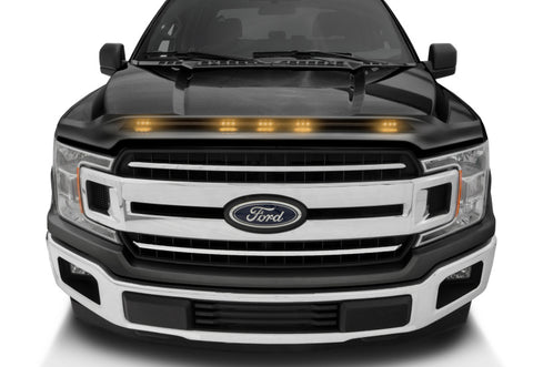 AVS 2016-2018 Ford F-150 Aeroskin LightShield Color Hood Protector, Shadow Black - 753096-G1