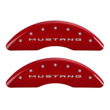 MGP 4 Caliper Covers Engraved Front 2015/Mustang Engraved Rear 2015/37 Red finish silver ch - 10204SM32RD