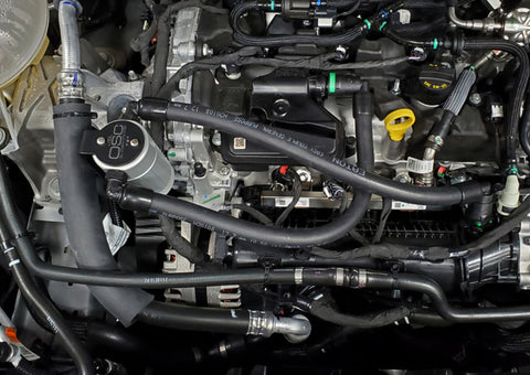 J&amp;L 2021-2024 Ford Bronco 1.5L EcoBoost Passenger Side Oil Separator 3.0 - Clear Anodized - 3043P-C