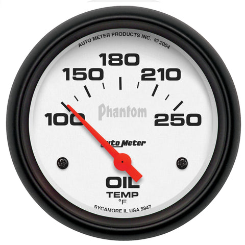 AutoMeter Gauge Oil Temp 2-5/8in. 100-250 Deg. F Electric Phantom - 5847