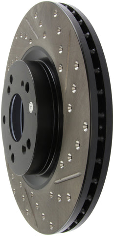 StopTech 02-06 Acura RSX Type S / 06-09 Honda Civic Si Slotted & Drilled Left Front Rotor - 127.40057L