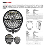 Go Rhino Xplor Blackout Series Round LED Sgl Driving Kit w/DRL (Surface/Thread Stud Mnt) 9in. - Blk - 751700911DRS