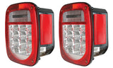 ANZO 1976-1985 Jeep Wrangler LED 2 Lens - Red/Clear, Chrome - 861082
