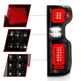 ANZO 19-21 Chevy Silverado Full LED Taillights Black Housing Clear Lens G2 (w/C light Bars) - 311414