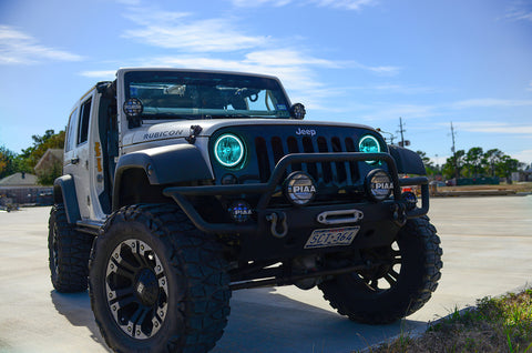 Oracle Jeep Wrangler JK 07-17 LED Waterproof Halo Kit - ColorSHIFT w/ Simple Controller - 3943-504