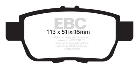 EBC 05-14 Honda Ridgeline 3.5 Greenstuff Rear Brake Pads - DP61754
