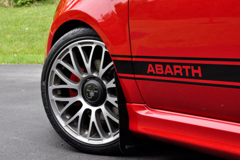 Rally Armor 12-18 Fiat 500 (Pop/Sport/Lounge/Abarth) Black UR Mud Flap w/ Grey Logo - MF25-UR-BLK/GRY