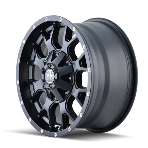 Mayhem 8015 Warrior 17x7.5 / 5x110 BP / 30mm Offset / 72.62mm Hub Matte Black Wheel - 8015-7760MB30