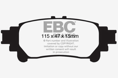 EBC 10+ Lexus RX350 3.5 (Japan) Greenstuff Rear Brake Pads - DP61850