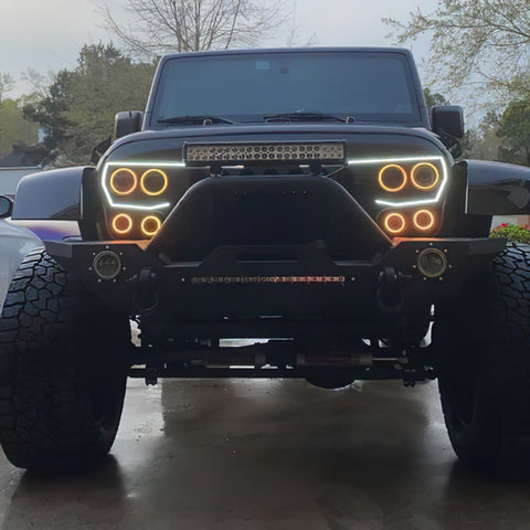 Oracle Vector Jeep Wrangler JK Grille Halo Kit - ColorSHIFT w/ BC1 Controller - 5835-335