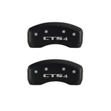 MGP 4 Caliper Covers Engraved Front Cursive/Cadillac Engraved Rear CTS4 Red finish silver ch - 35010SCT4RD