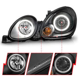 ANZO 1998-2005 Lexus Gs300 Projector Headlights w/ Halo Black - 121144