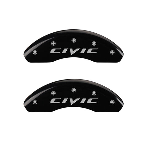 MGP 4 Caliper Covers Engraved Front & Rear MGP Yellow Finish Black Char 2007 Honda Civic - 20223SCIVBK