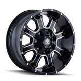 Mayhem 8103 Fierce 18x9 / 5x114.3 BP / -12mm Offset / 87mm Hub Black w/ Milled Spokes Wheel - 8103-8956M