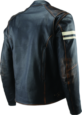 River Road Hoodlum Vintage Leather Jacket Black - Small - 094382